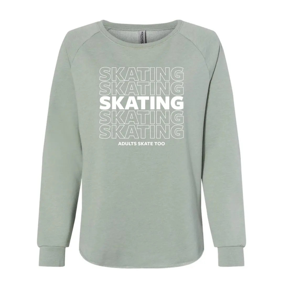 SKATING Women's Wave Wash Sweatshirt Adults Skate Too LLC