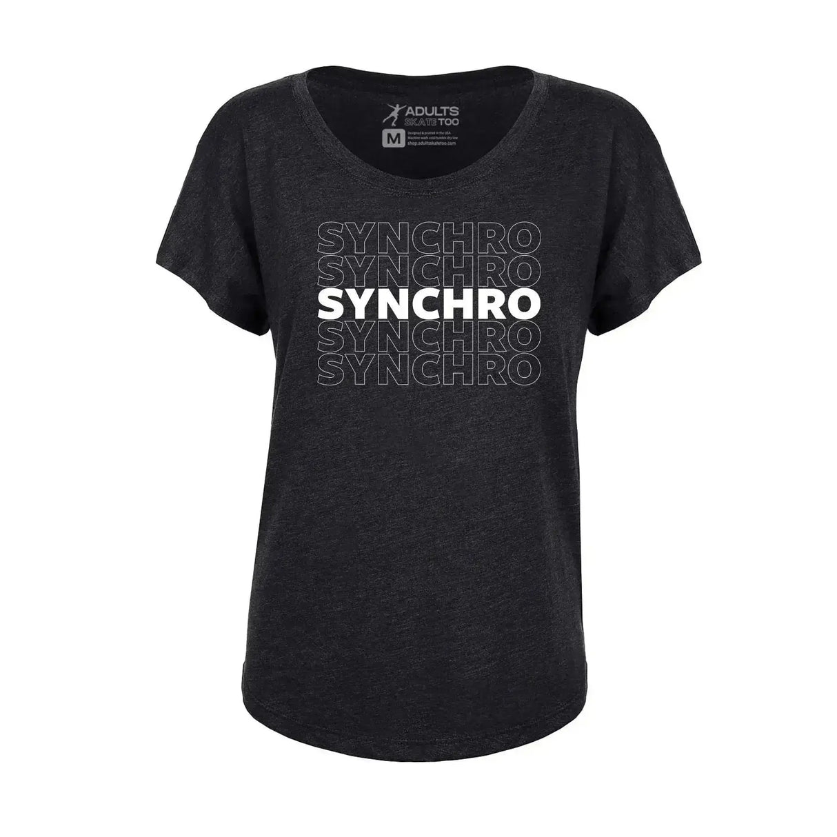 SYNCHRO Women's Dolman Tee Adults Skate Too LLC