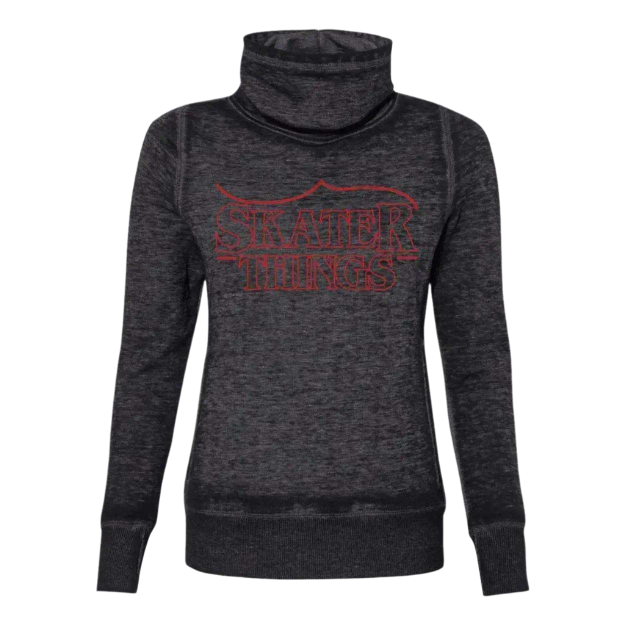Sweat-shirt à col bénitier « Le patinage a mon cœur »