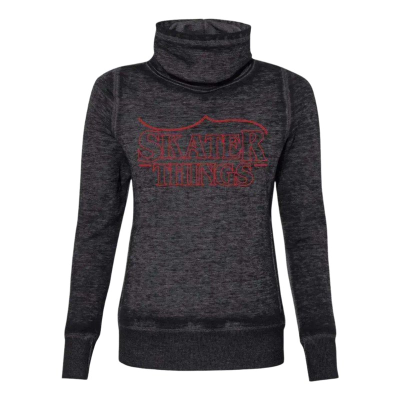 Sweat-shirt à col bénitier « Le patinage a mon cœur »