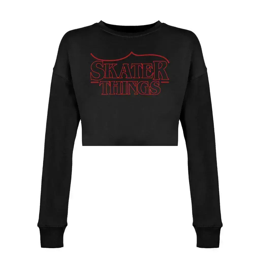 Skater Things Women's Cropped Sweatshirt Adults Skate Too LLC