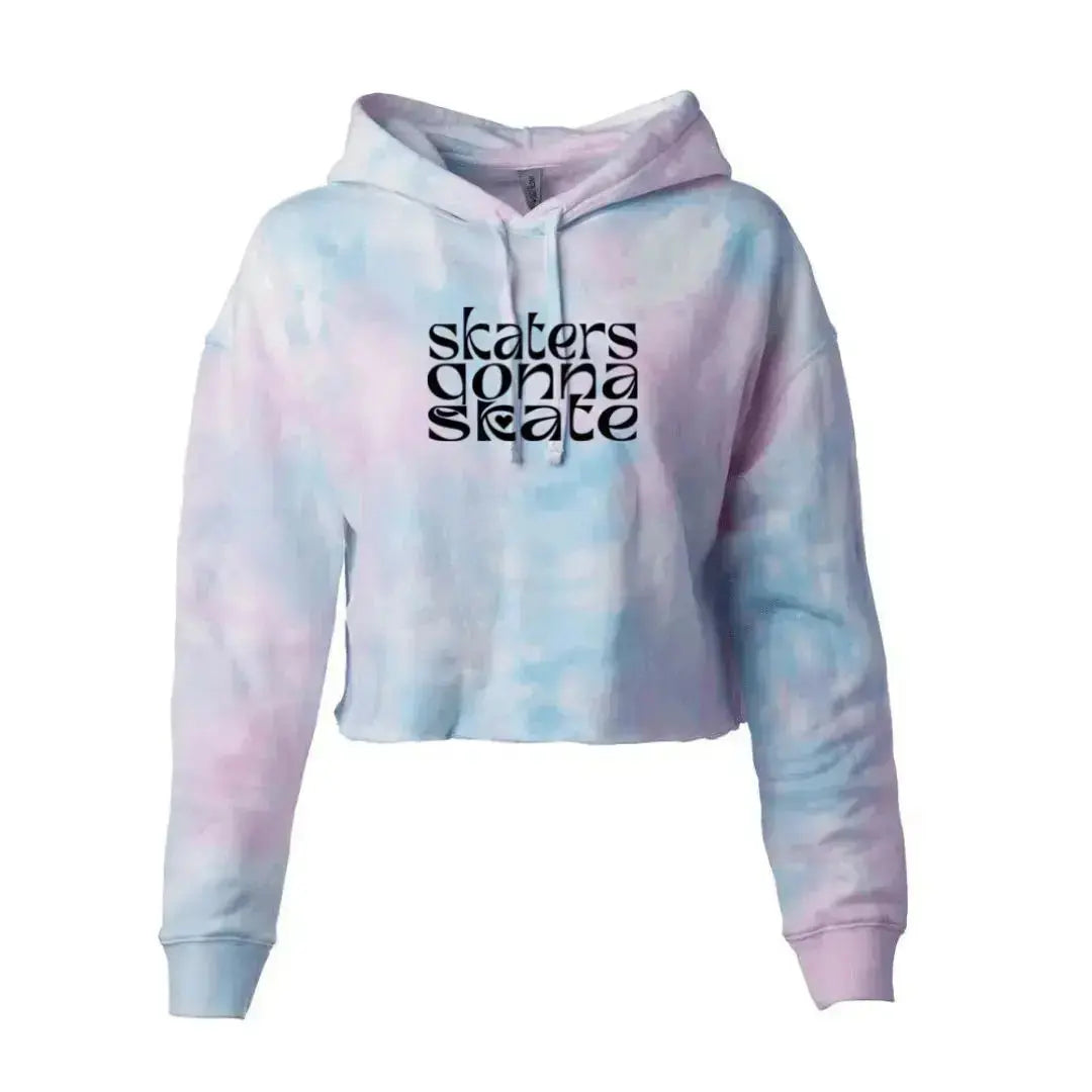 Skaters Gonna Skate Cotton Candy Women's Lightweight Hooded Crop Adults Skate Too LLC
