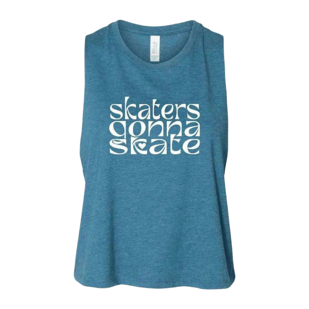 Skaters Gonna Skate Racerback Crop - Adults Skate Too LLC