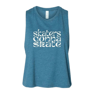 Skaters Gonna Skate Racerback Crop - Adults Skate Too LLC