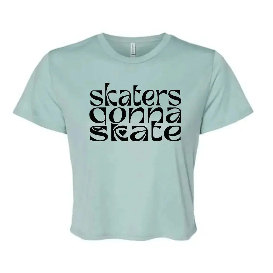 Skaters Gonna Skate Women's Flowy Crop Tee Adults Skate Too LLC