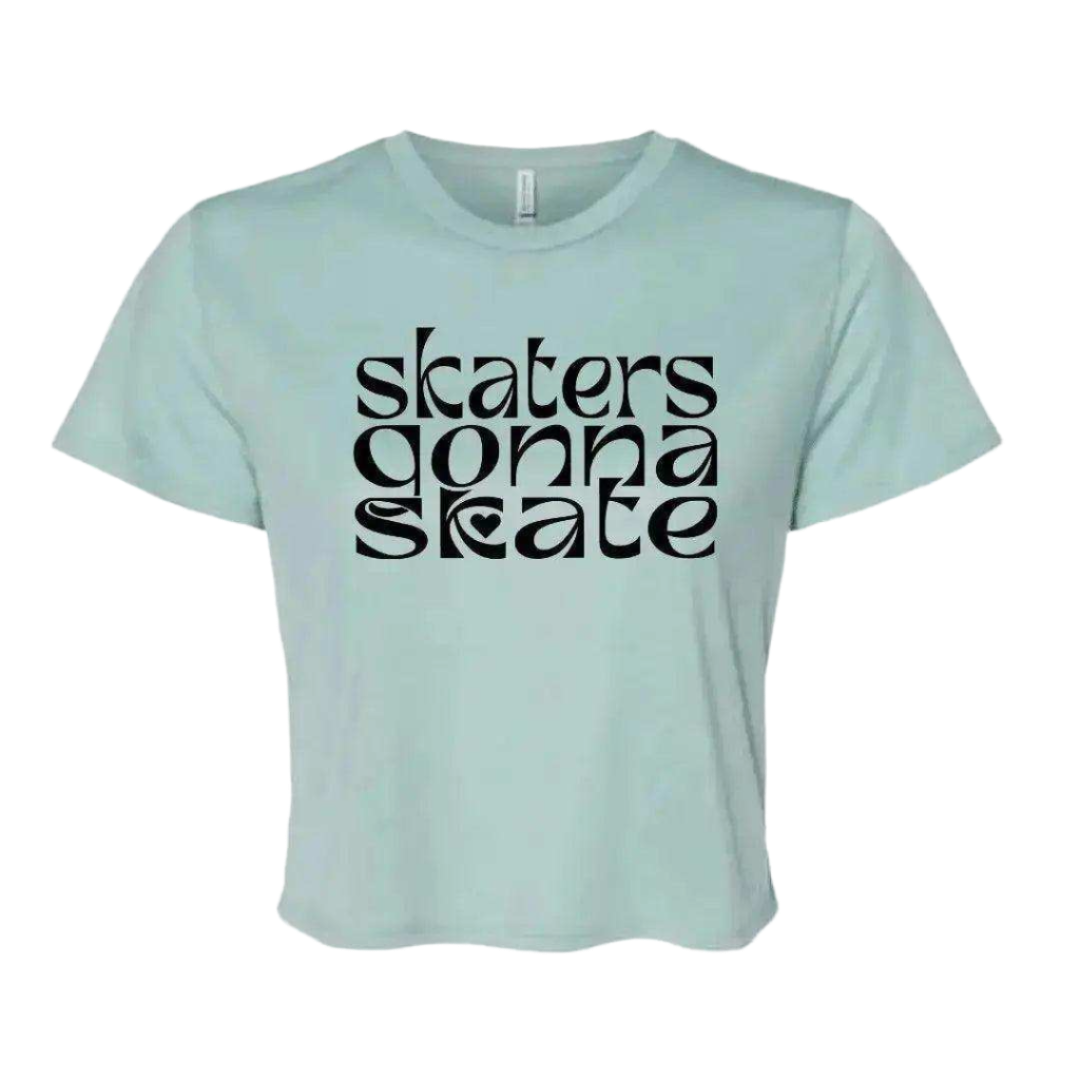 Skaters Gonna Skate Flowy Crop - Adults Skate Too LLC