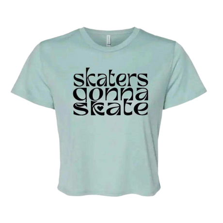 Skaters Gonna Skate Flowy Crop - Adults Skate Too LLC