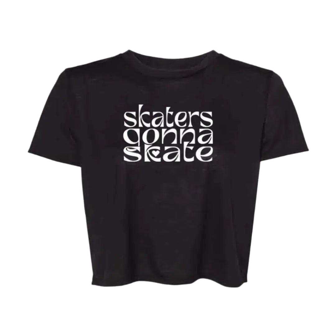 Skaters Gonna Skate Flowy Crop - Adults Skate Too LLC