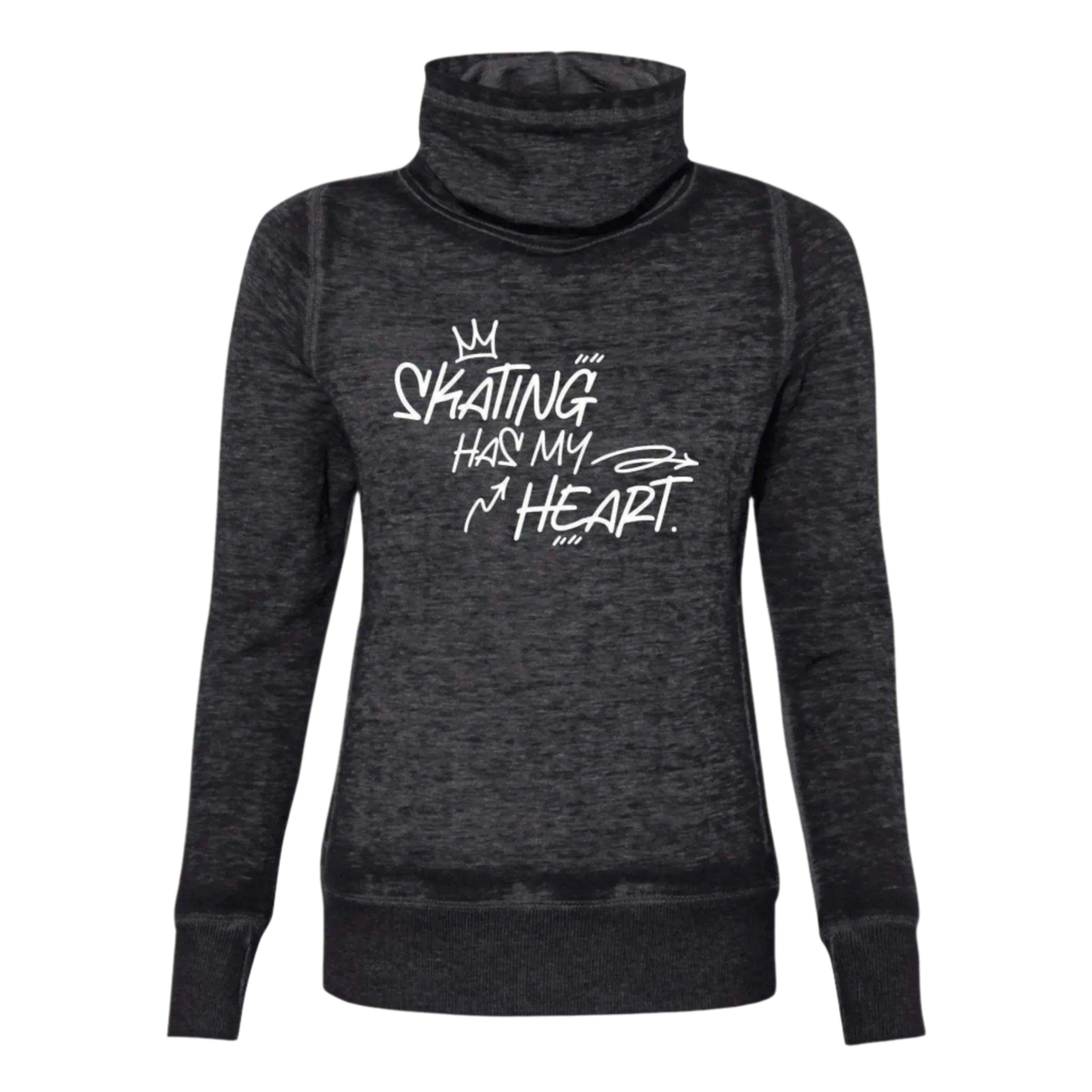 Skating Has My Heart Cowl Neck Sweatshirt - Adults Skate Too LLC