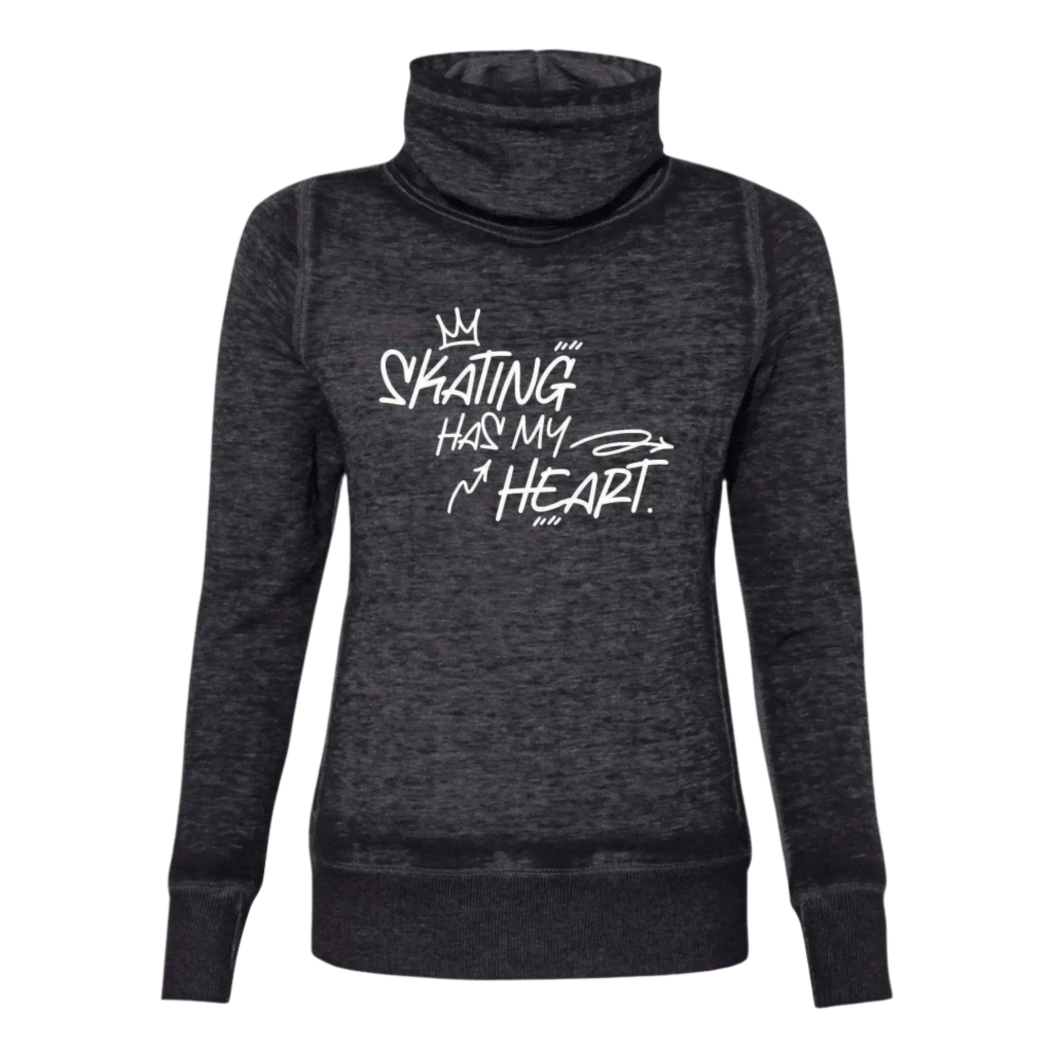 Skating Has My Heart Cowl Neck Sweatshirt