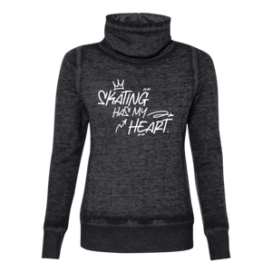 Skating Has My Heart Cowl Neck Sweatshirt - Adults Skate Too LLC