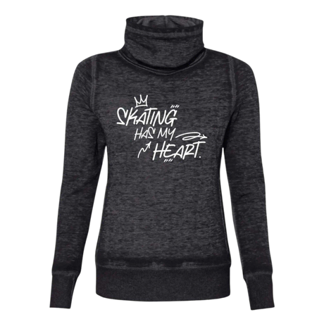 Skating Has My Heart Cowl Neck Sweatshirt - Adults Skate Too LLC