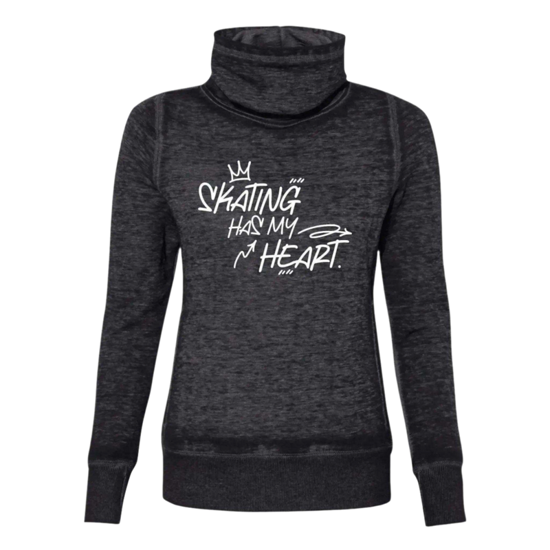 Skating Has My Heart Cowl Neck Sweatshirt