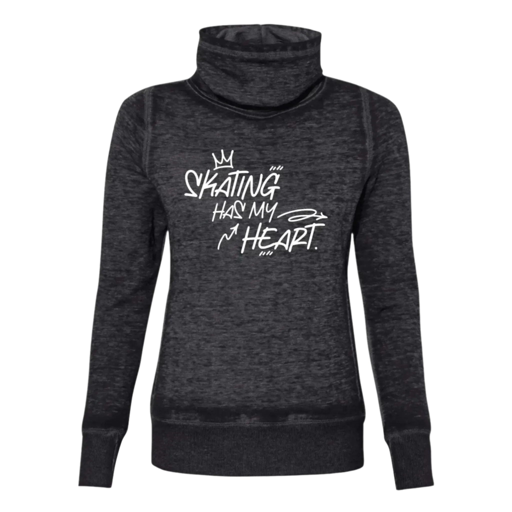 Skating Has My Heart Cowl Neck Sweatshirt - M