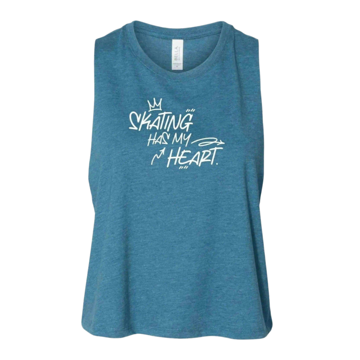 Skating Has My Heart Racerback Crop - Adults Skate Too LLC