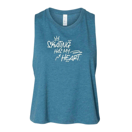 Skating Has My Heart Racerback Crop - Adults Skate Too LLC