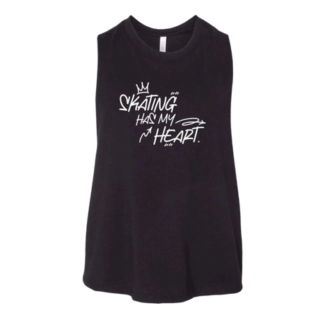 Skating Has My Heart Racerback Crop - Adults Skate Too LLC