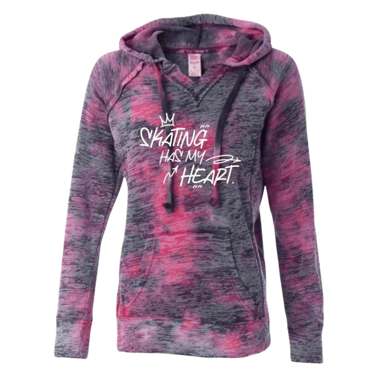 Skating Has My Heart Burnout Hoodie - Adults Skate Too LLC