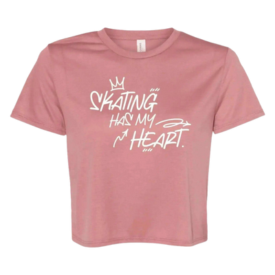 Skating Has My Heart Flowy Crop