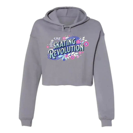 Skating Revolution Women's Cropped Fleece Hoodie Adults Skate Too LLC
