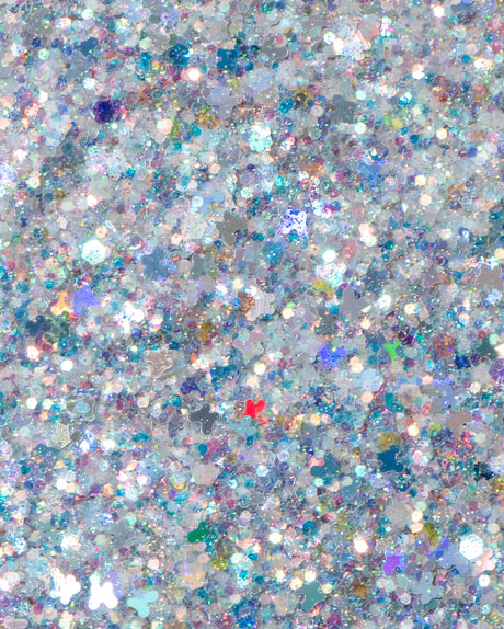 Lunautics Social Butterfly - Holographic Silver Glitter with Butterflies