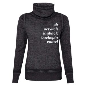 Spins Cowl Neck Sweatshirt - Adults Skate Too LLC