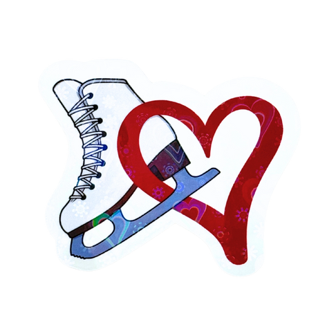 Skate & Holo Heart Overlay Sticker