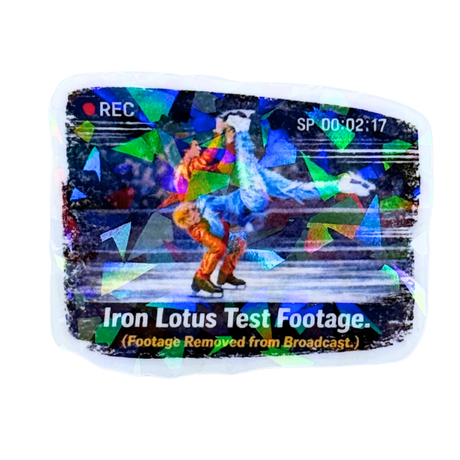 Iron Lotus Test Footage Clear Ice Holo Sticker