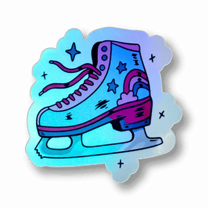 Cosmic Skate Dreams Rainbow Holographic Sticker