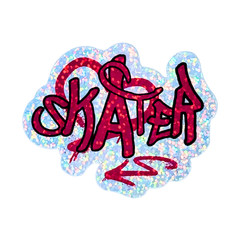 Skater Graffiti Sparkle Holo Stickers