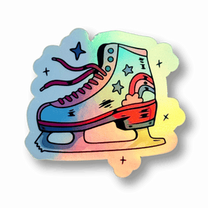 Cosmic Skate Dreams Rainbow Holographic Sticker