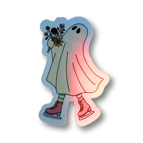 Ghostly Flower Skater Holographic Sticker