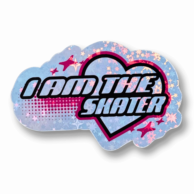 I AM THE SKATER Sparkle Holographic Sticker