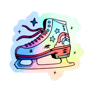 Cosmic Skate Dreams Rainbow Holographic Sticker