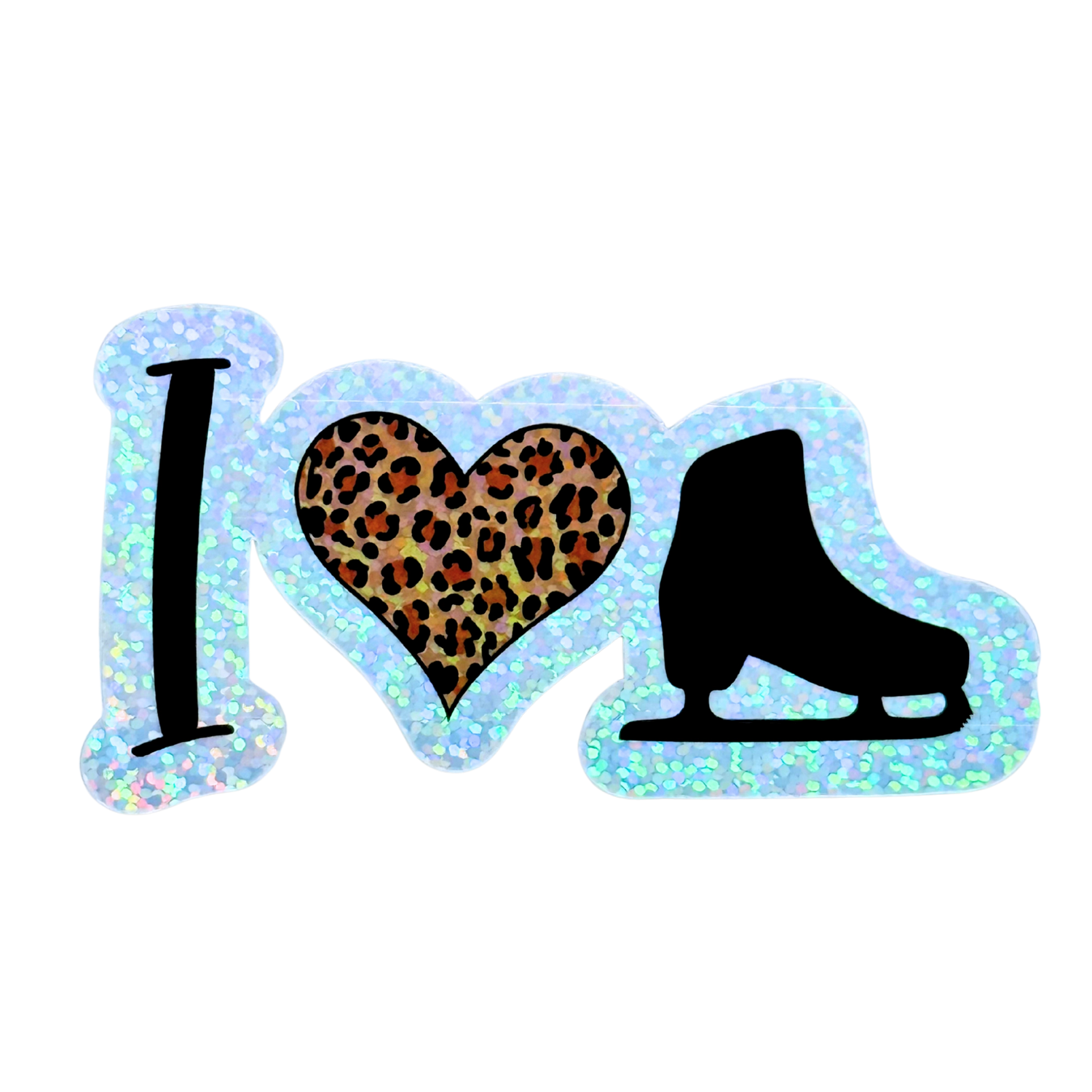 I ❤️ Skating [Leopard] Holo Stickers