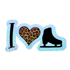 I Love Skating [Leopard] Holo Stickers