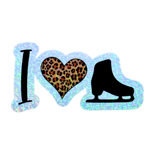 I ❤️ Skating [Leopard] Holo Stickers