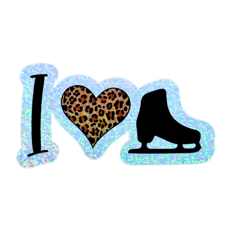 I ❤️ Skating [Leopard] Holo Stickers