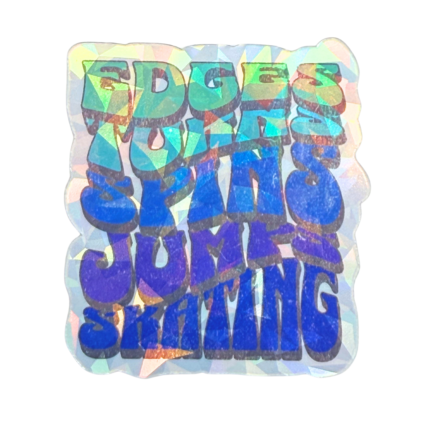 Edges Turns Spins Jumps Cracked Ice Holo Stickers