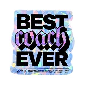 Best Coach Ever Cracked Ice Holo Stickers