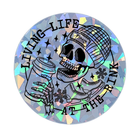 Living Life At The Rink Cracked Holo Stickers
