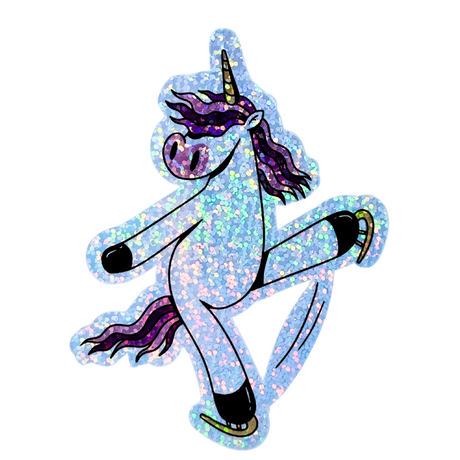 Skating Unicorn Holo Glitter Stickers