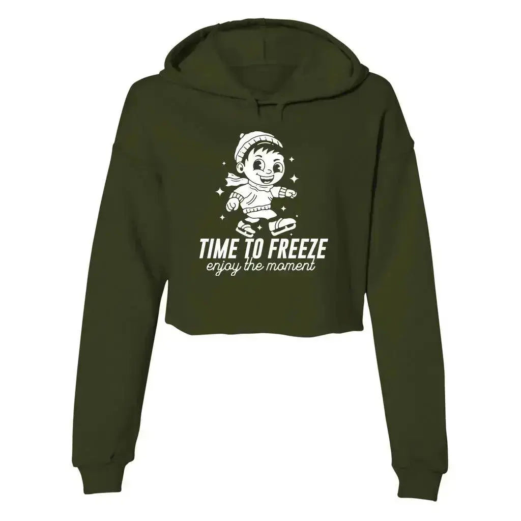 Time To Freeze Women's Hooded Crop Adults Skate Too LLC