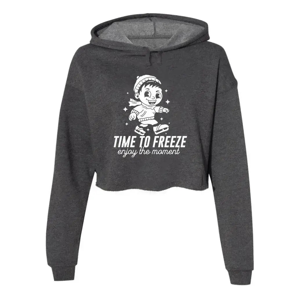 Time To Freeze Women's Hooded Crop Adults Skate Too LLC