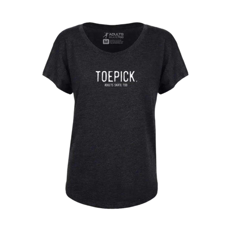 Toepick Dolman Tee - Adults Skate Too LLC