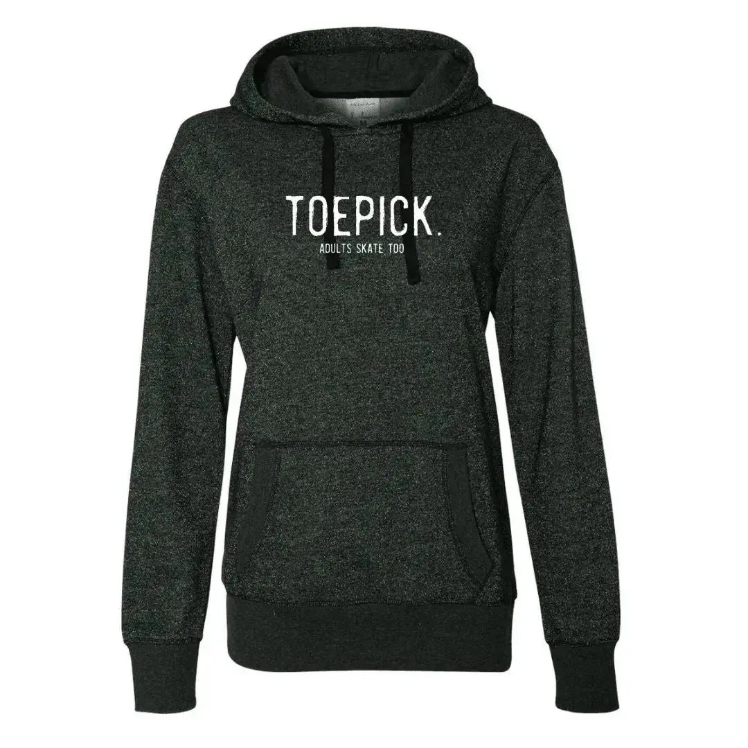 Toepick Women's French Terry Glitter Hoodie Adults Skate Too LLC