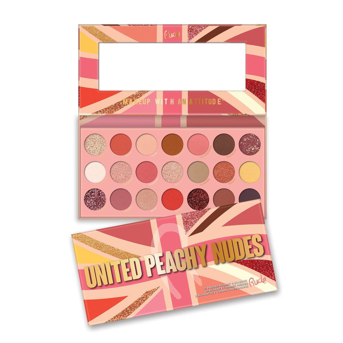 United Peachy Nudes - 21 Pressed Pigment & Shadows Palette