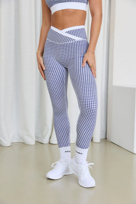 Astoria LUXE BALANCE Crossover Legging - Blue Lattice - Adults Skate Too LLC