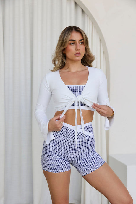 Astoria LIVE LUXE Wrap Sleeved Crop - White - Adults Skate Too LLC