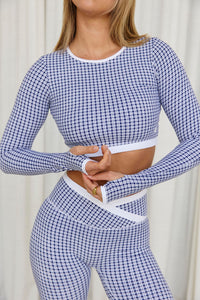 Astoria LUXE BALANCE Staple Sleeved Crop - Blue Lattice - Adults Skate Too LLC